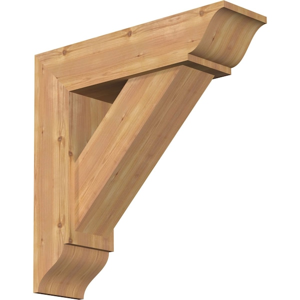 Ekena Millwork Traditional Traditional Smooth Bracket w/ Offset Brace, Western Red Cedar, 7 1/2"W x 28"D x 28"H BKT0806X28X28TRA01SWR - main